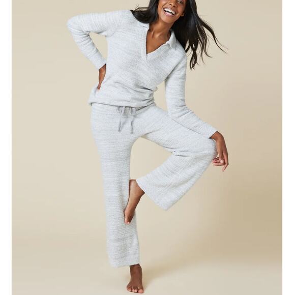 Softies Women's Gray Heather Marshmallow Johnny Collar Lounge Set Size S - Picture 11 of 11